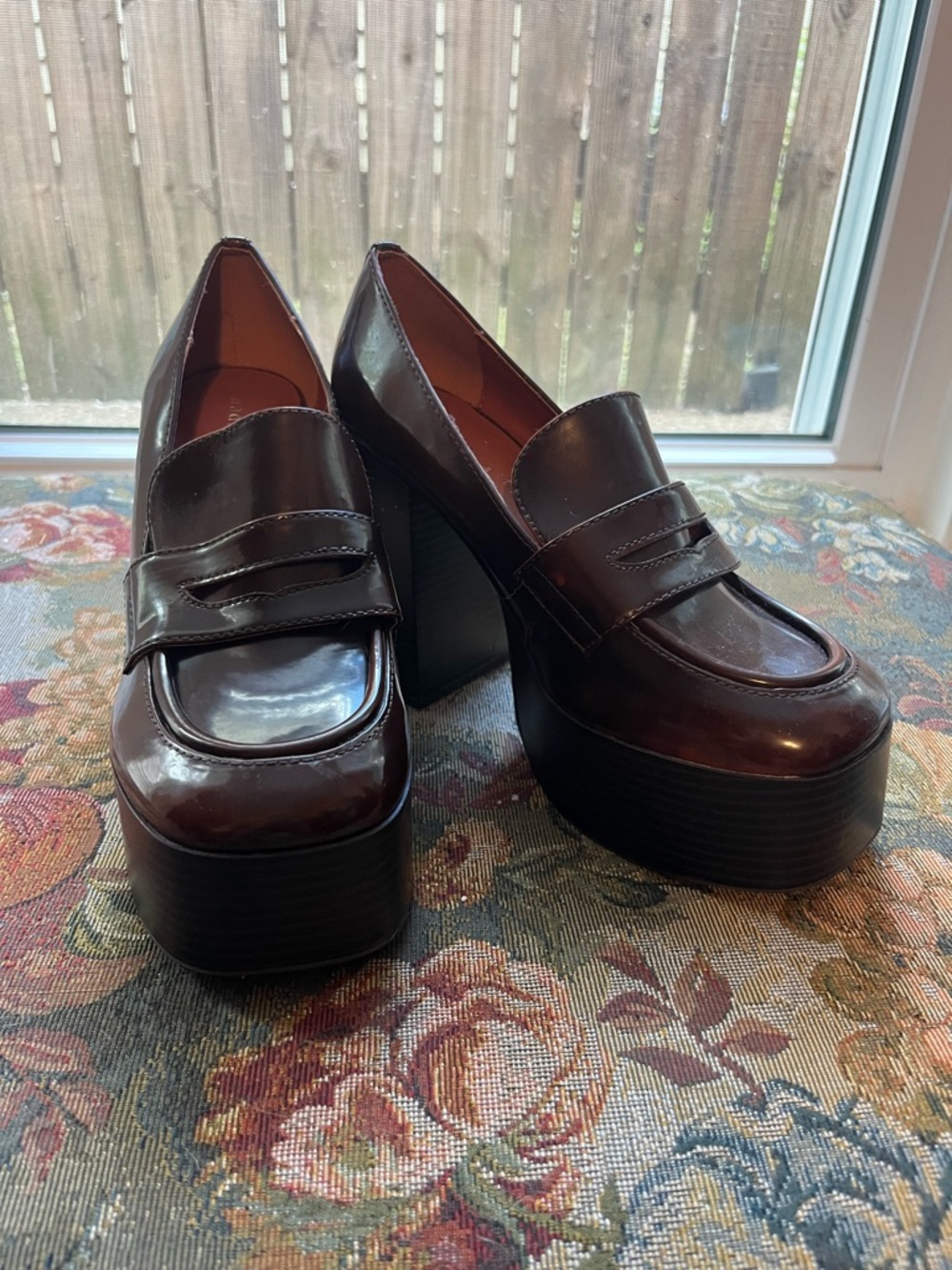 Madden Girl Platform Penny Loafers in Dark Brown
